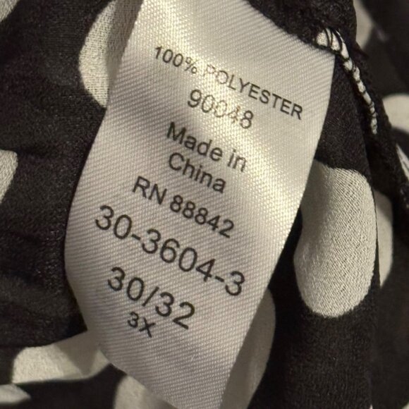 Only Necessities Womens Black & White Polka Dot Blouse Size 30/32W women blouse - Picture 4 of 12